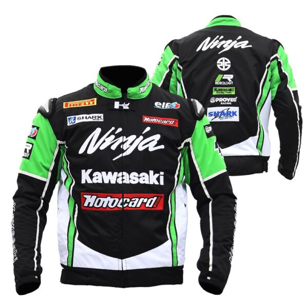 מעיל קיץ רשת גברים שחור ירוק ממותג  kawasaki Ninja