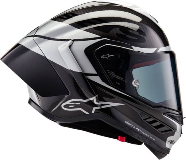 ⁦Alpinestars Supertech R10 Element Carbon Helmet Black/Grey  קסדה אלפינסטארס⁩ – תמונה ⁦5⁩