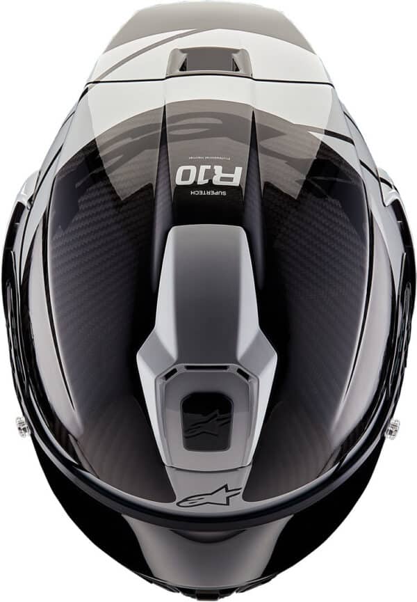 ⁦Alpinestars Supertech R10 Element Carbon Helmet Black/Grey  קסדה אלפינסטארס⁩ – תמונה ⁦7⁩
