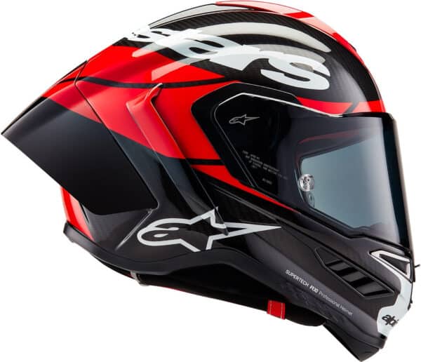 ⁦Alpinestars Supertech R10 Element Carbon Helmet Black/red/white  קסדה אלפינסטארס⁩ – תמונה ⁦7⁩