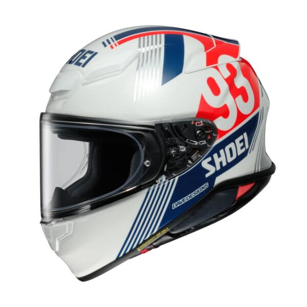 Shoei  NXR 2 קסדה מלאה שואי כחול אדום לבן מארק מרקז 93 רטרו
