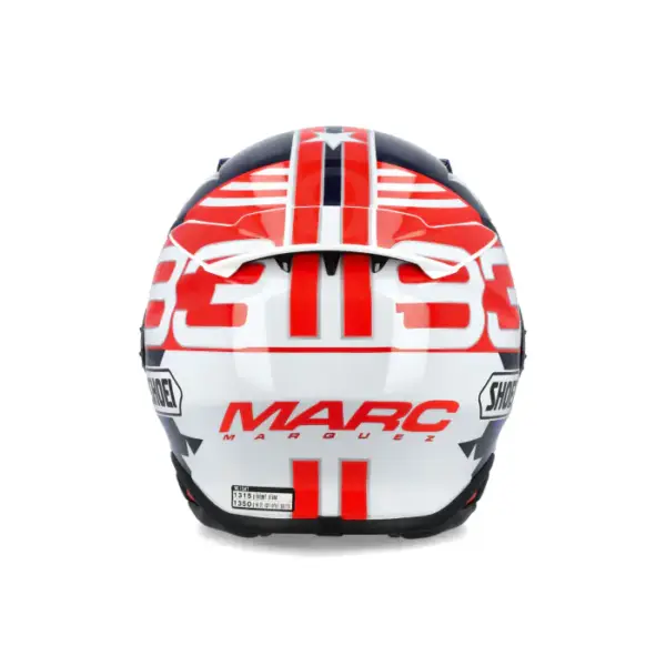 ⁦Shoei Nxr 2 American Spirit Tc-10 - Marc Marquez קסדת שואי מארק מארקז 93 כחול אדום לבן⁩ – תמונה ⁦5⁩
