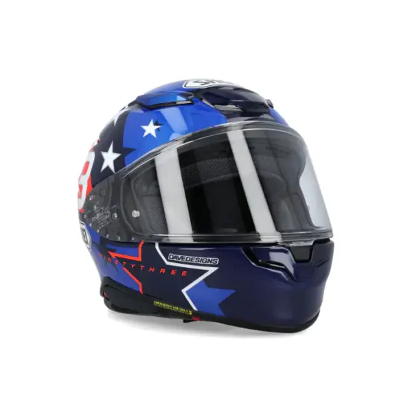 ⁦Shoei Nxr 2 American Spirit Tc-10 - Marc Marquez קסדת שואי מארק מארקז 93 כחול אדום לבן⁩ – תמונה ⁦3⁩