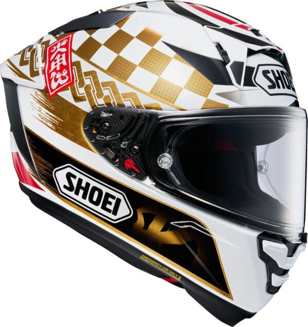 ⁦Shoei X-SPR Pro קסדה מלאה שואי אקספיאר פרו מוטגי מארקז אדום שחור לבן⁩ – תמונה ⁦2⁩
