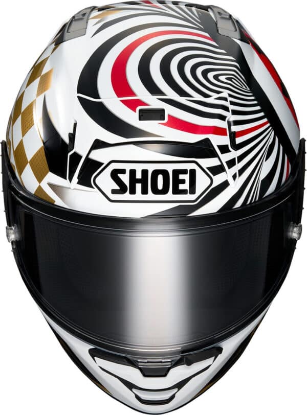 ⁦Shoei X-SPR Pro קסדה מלאה שואי אקספיאר פרו מוטגי מארקז אדום שחור לבן⁩ – תמונה ⁦4⁩