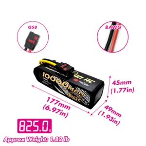 סוללת ליפו 4 תאים 10000mAh 100C CNHL מחבר QS8