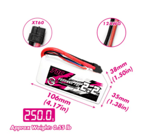 סוללת ליפו 4 תאים 2200mAh 70C CNHL מחבר XT60